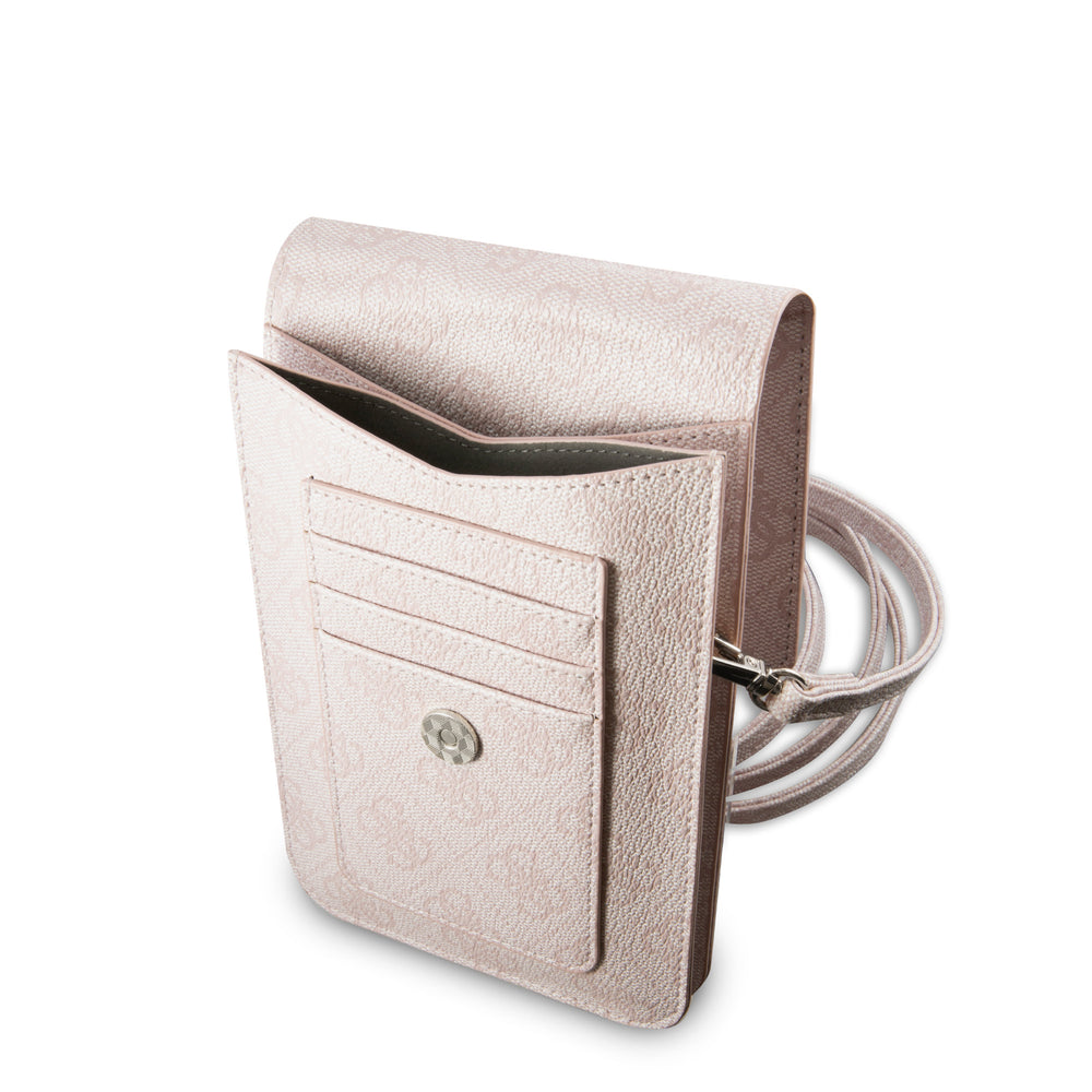Guess 7 inch PU Leather Telefoontas - Wallet bag - 4G Triangle - Roze-Tablethoesjes-Ilumina Benelux