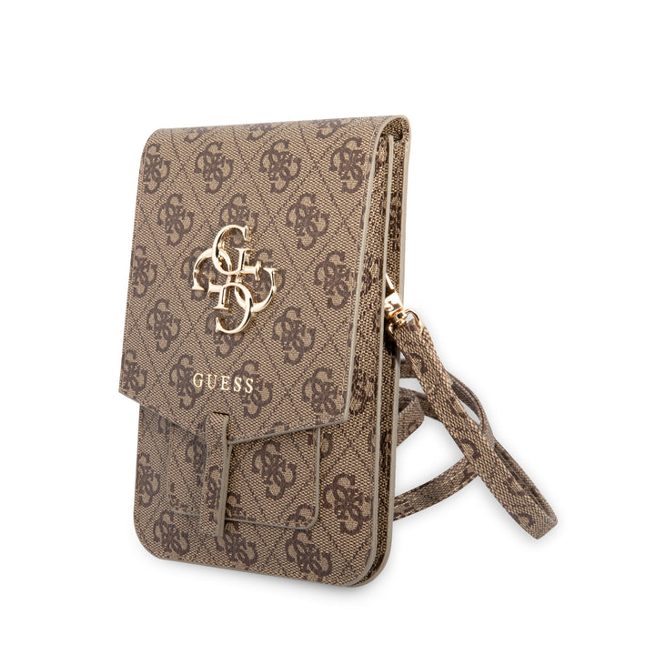 Guess 7 inch PU Leather Telefoontas - Wallet bag - Big 4G Logo - Bruin-Tablethoesjes-Ilumina Benelux