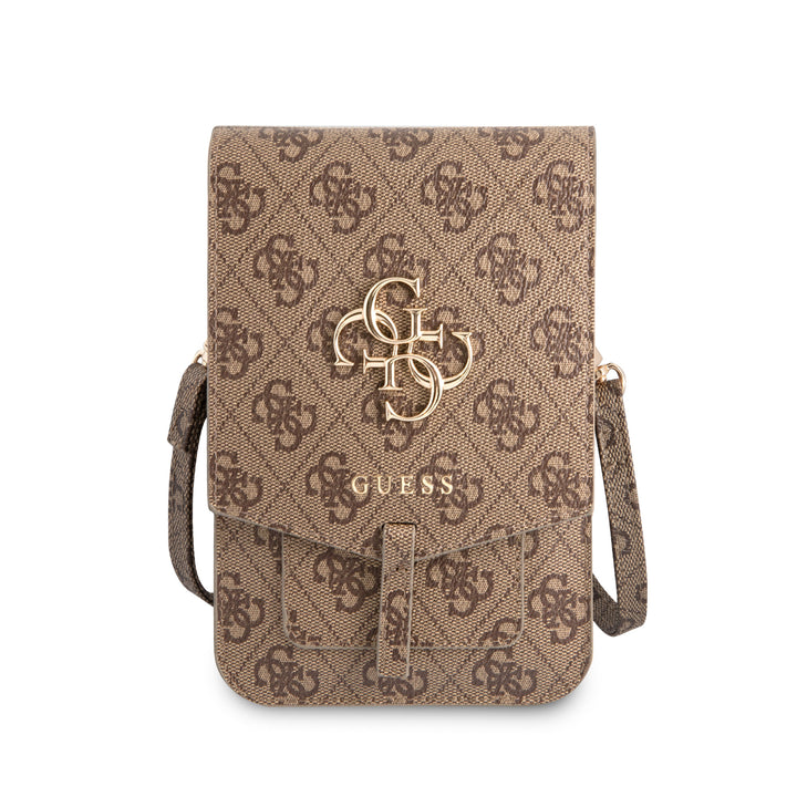 Guess 7 inch PU Leather Telefoontas - Wallet bag - Big 4G Logo - Bruin-Tablethoesjes-Ilumina Benelux