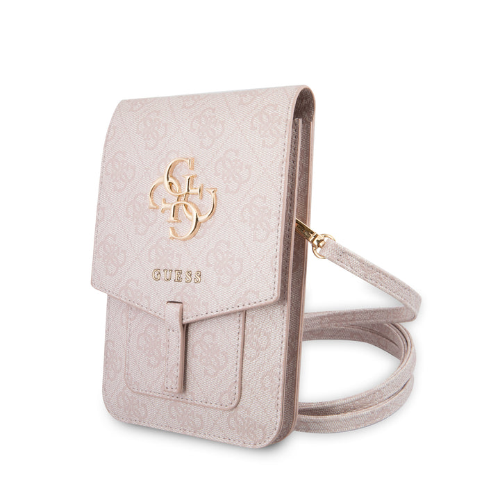 Guess 7 inch PU Leather Telefoontas - Wallet bag - Big 4G Logo -Roze-Tablethoesjes-Ilumina Benelux