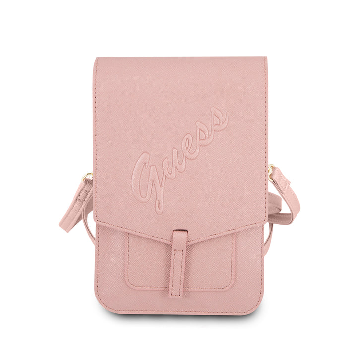 Guess 7 inch Telefoontas - Wallet Bag - Saffiano Leather - Roze-Tablethoesjes-Ilumina Benelux