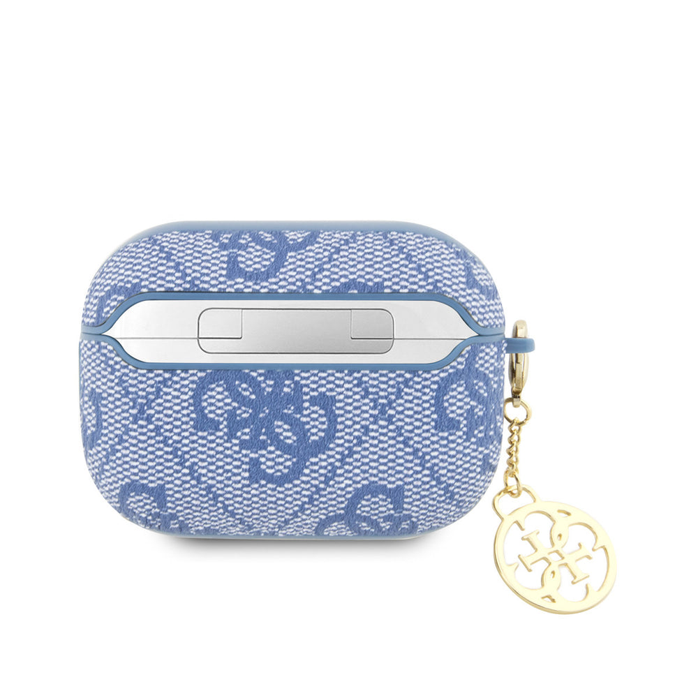 Guess AirPods Pro & Pro 2 Case - 4G - Heart Charm - Blauw-Koptelefoon case-Ilumina Benelux