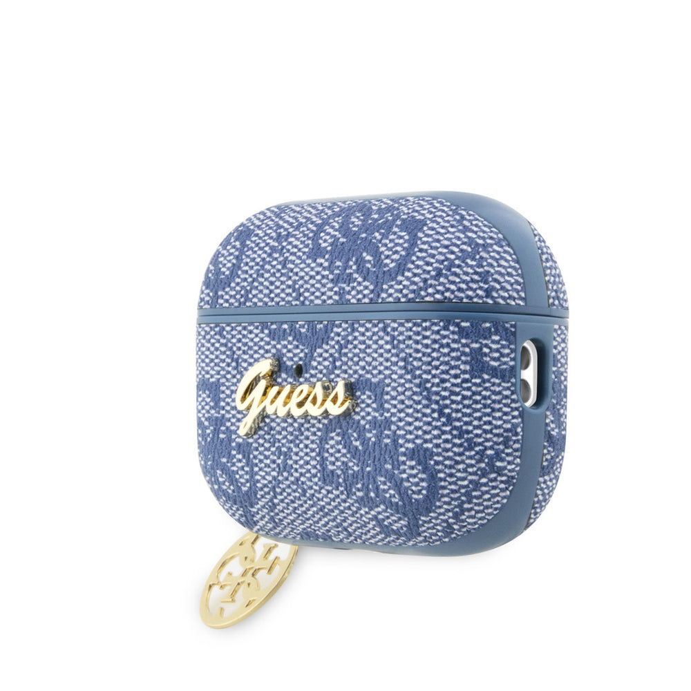 Guess AirPods Pro & Pro 2 Case - 4G - Heart Charm - Blauw-Koptelefoon case-Ilumina Benelux