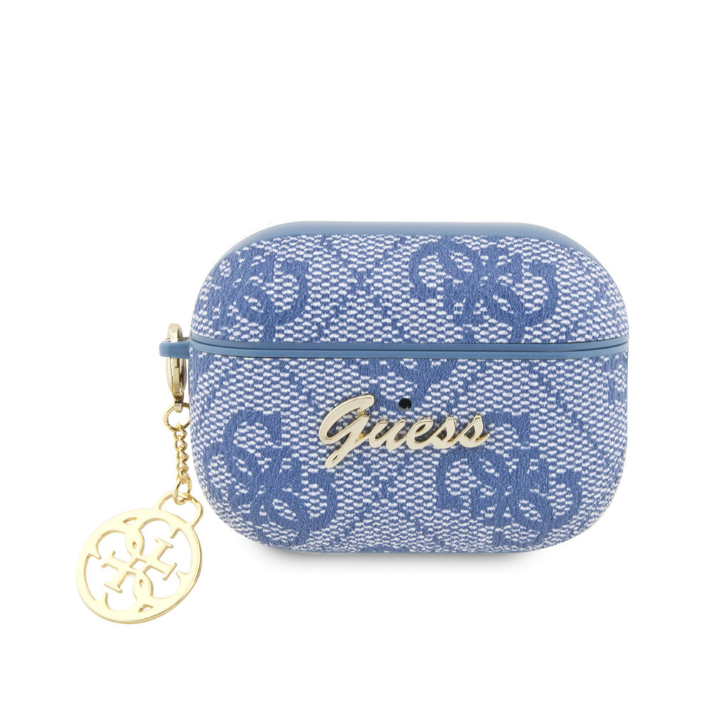Guess AirPods Pro & Pro 2 Case - 4G - Heart Charm - Blauw-Koptelefoon case-Ilumina Benelux
