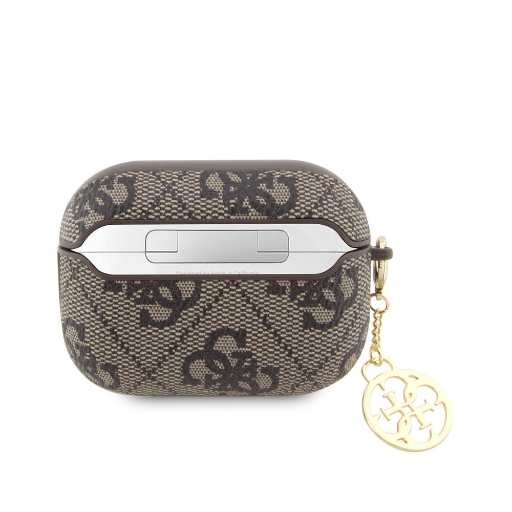 Guess AirPods Pro & Pro 2 Case - 4G - Heart Charm - Bruin-Koptelefoon case-Ilumina Benelux