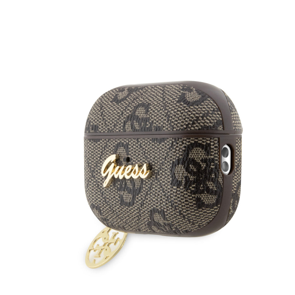 Guess AirPods Pro & Pro 2 Case - 4G - Heart Charm - Bruin-Koptelefoon case-Ilumina Benelux