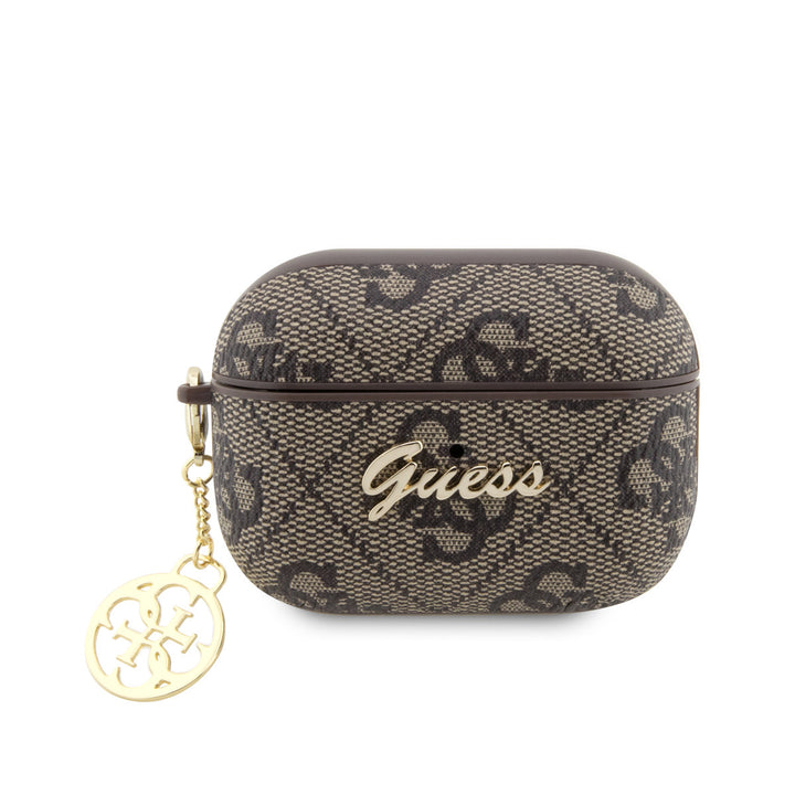Guess AirPods Pro & Pro 2 Case - 4G - Heart Charm - Bruin-Koptelefoon case-Ilumina Benelux