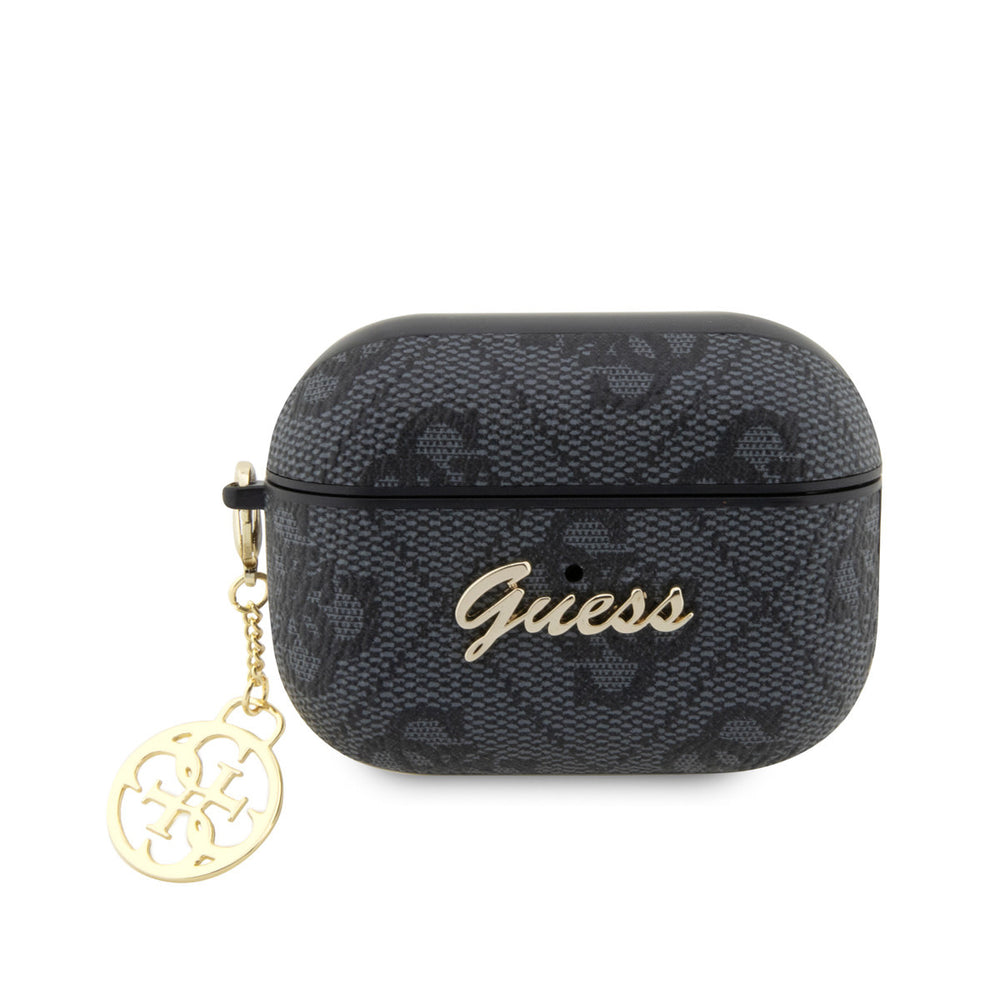 Guess AirPods Pro & Pro 2 Case - 4G - Heart Charm - Zwart-Koptelefoon case-Ilumina Benelux