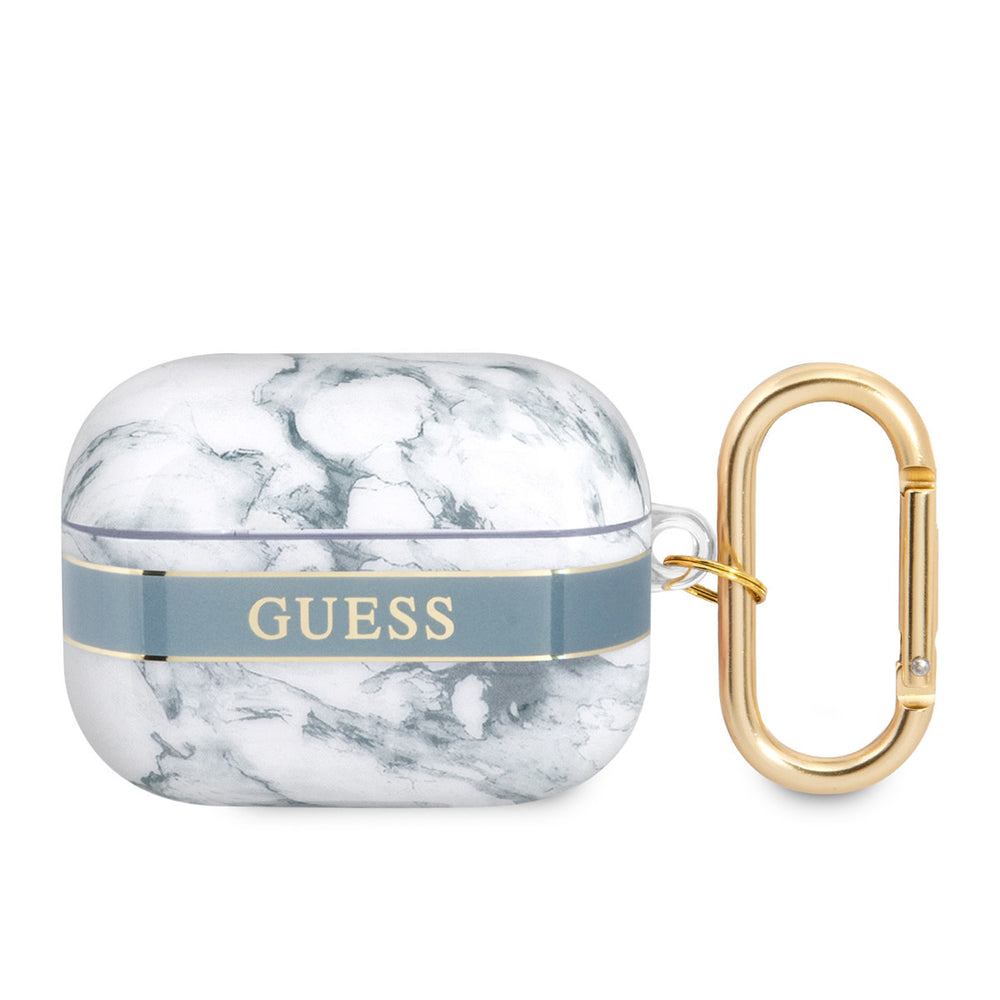 Guess AirPods Pro & Pro 2 Case - Marble - Blauw-Koptelefoon case-Ilumina Benelux