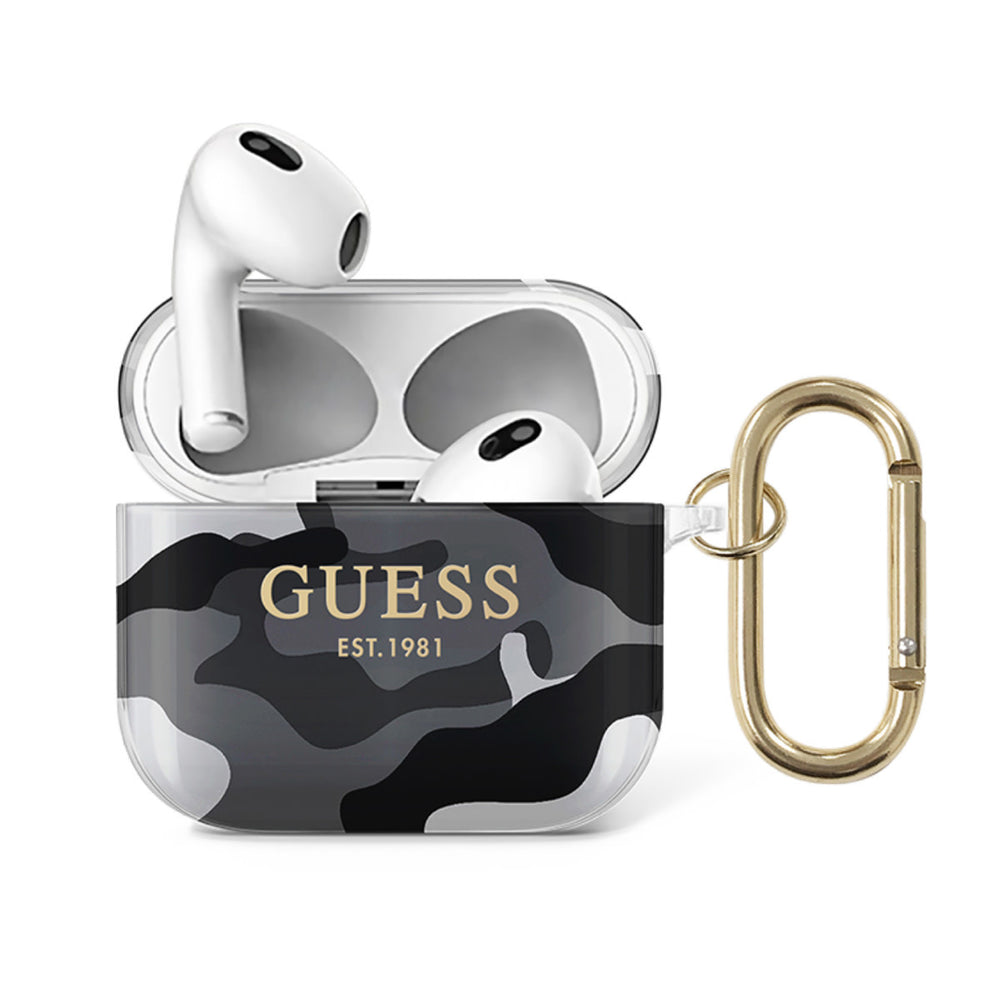 Guess Airpods 3 Case - Camouflage - Zwart-Koptelefoon case-Ilumina Benelux