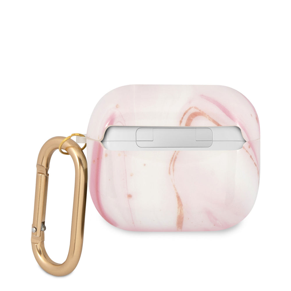 Guess Airpods 3 Case - Shiny New Marble - Roze-Koptelefoon case-Ilumina Benelux