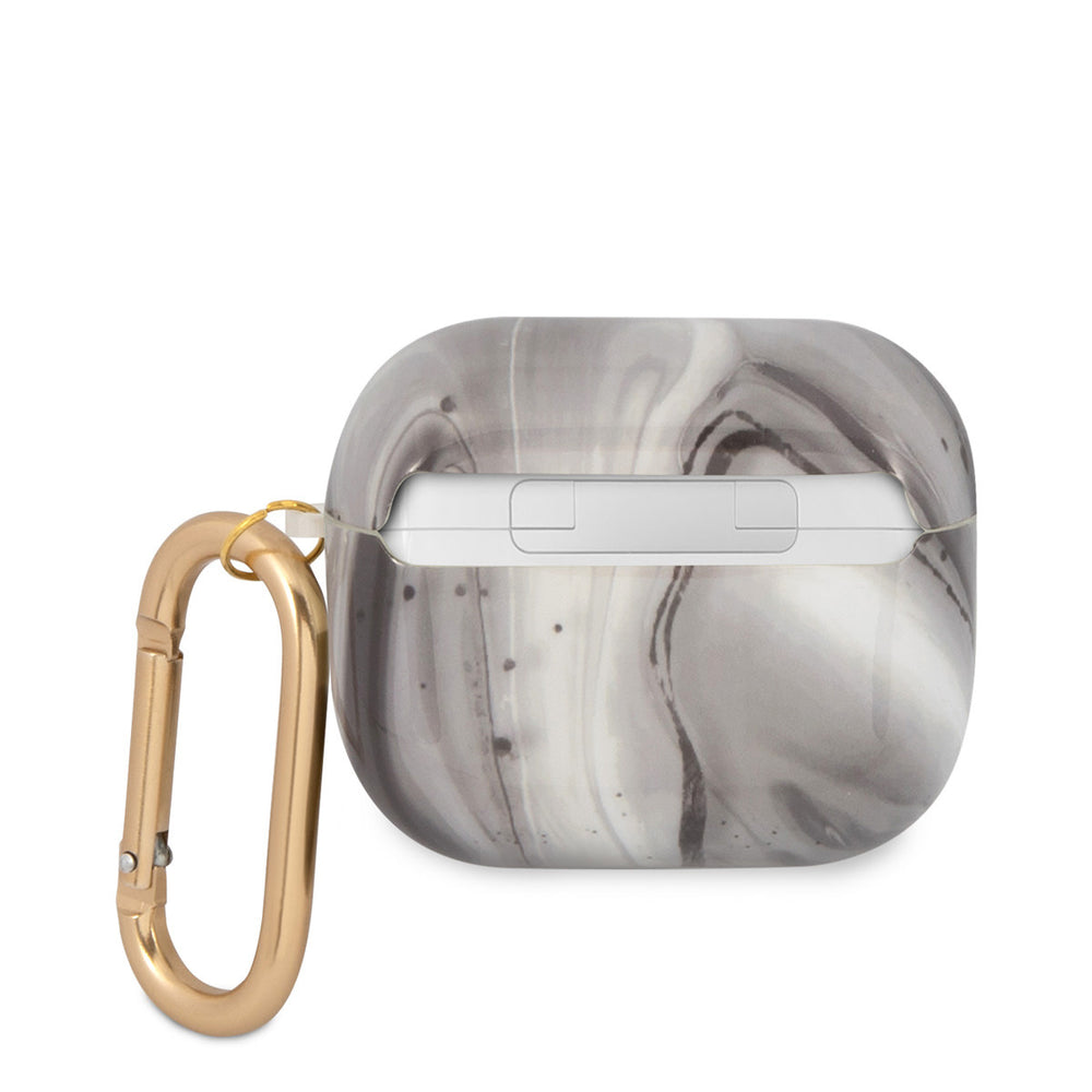 Guess Airpods 3 Case - Shiny New Marble - Zwart-Koptelefoon case-Ilumina Benelux