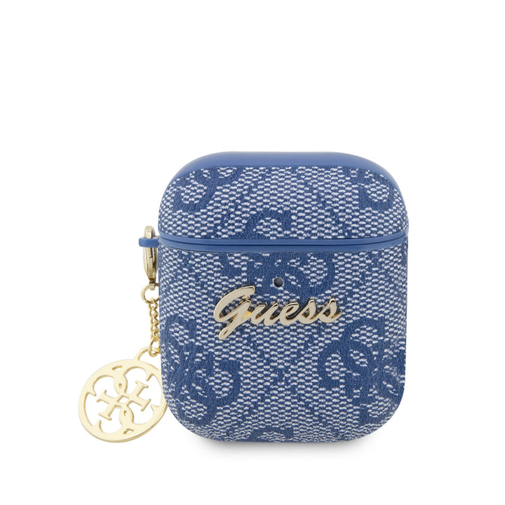 Guess Airpods - Airpods 2 Case - 4G - Heart Charm - Blauw-Koptelefoon case-Ilumina Benelux