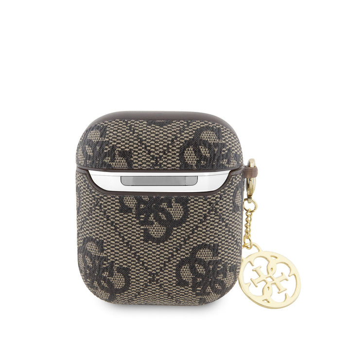 Guess Airpods - Airpods 2 Case - 4G - Heart Charm - Bruin-Koptelefoon case-Ilumina Benelux
