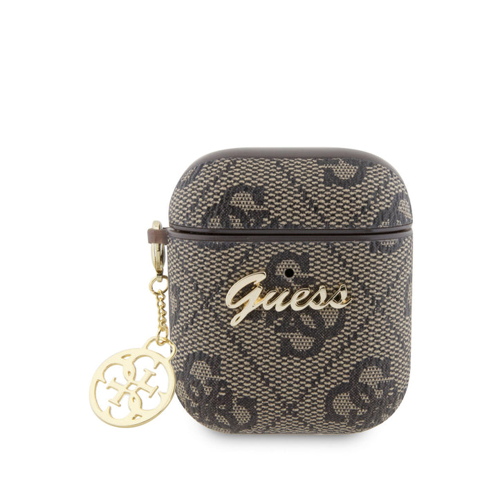 Guess Airpods - Airpods 2 Case - 4G - Heart Charm - Bruin-Koptelefoon case-Ilumina Benelux