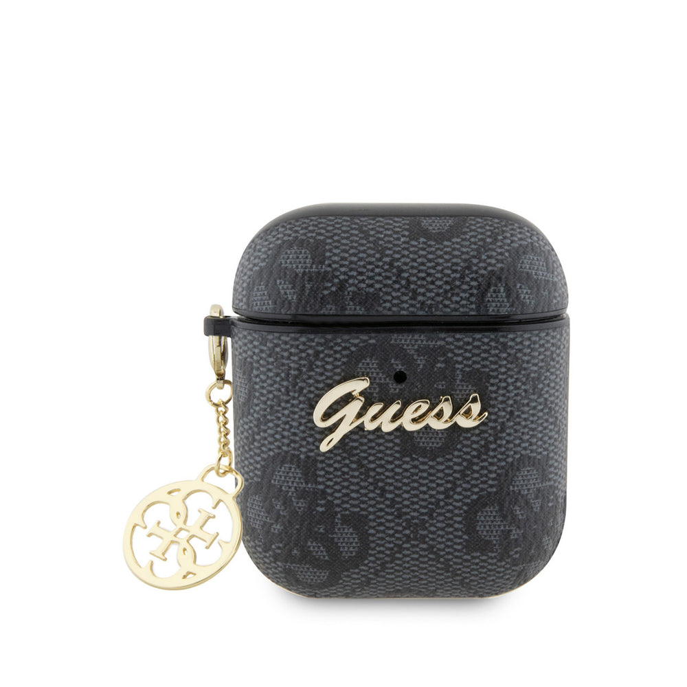Guess Airpods - Airpods 2 Case - 4G - Heart Charm - Zwart-Koptelefoon case-Ilumina Benelux