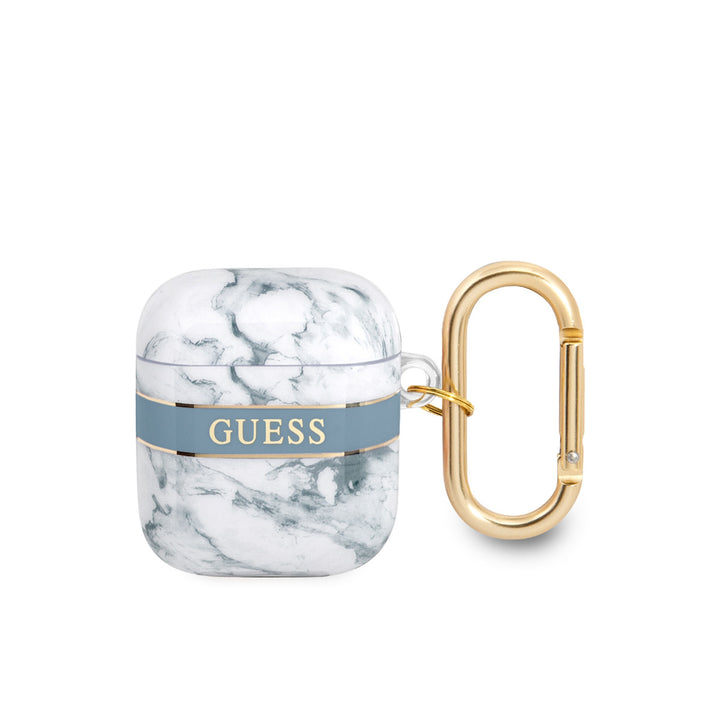 Guess Airpods - Airpods 2 Case - Marble - Blauw-Koptelefoon case-Ilumina Benelux