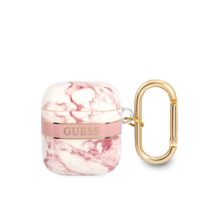 Guess Airpods - Airpods 2 Case - Marble - Roze-Koptelefoon case-Ilumina Benelux