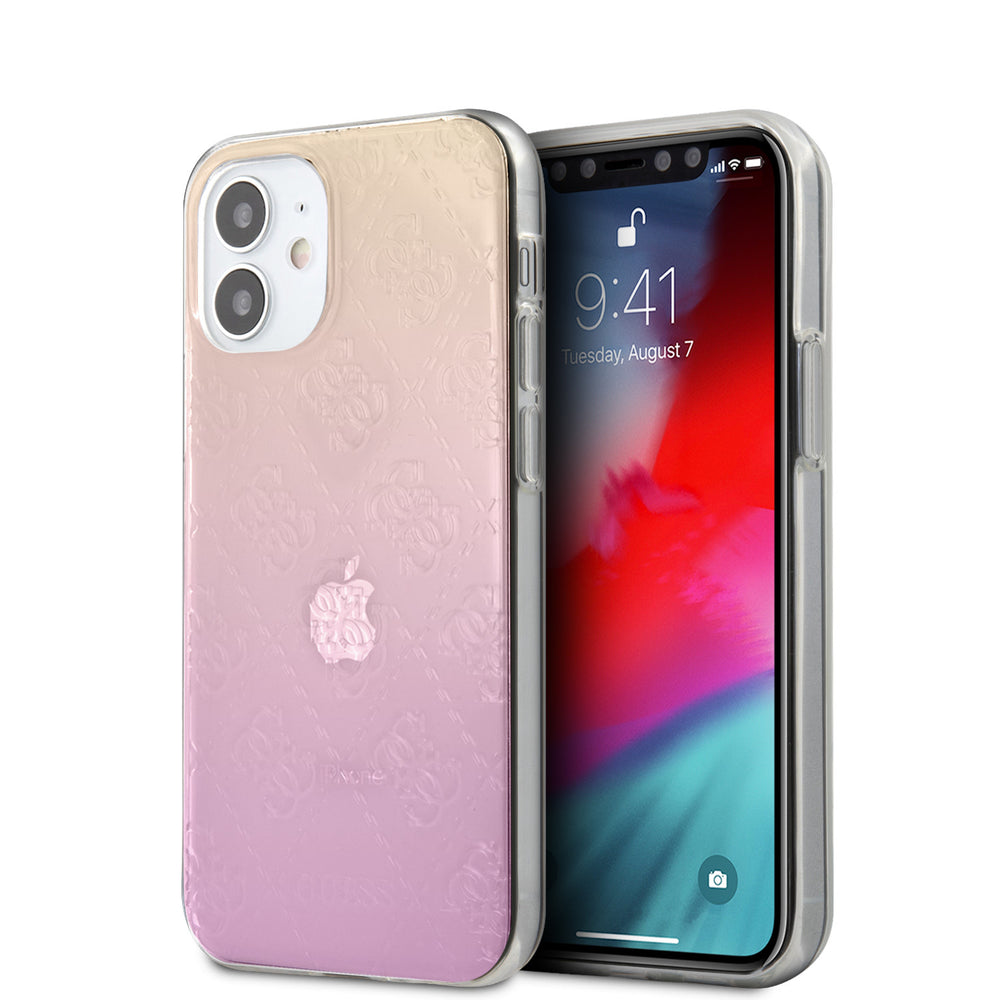 Guess Apple iPhone 12 Mini Backcover hoesje Roze - Gradient-Hoesjes-Ilumina Benelux