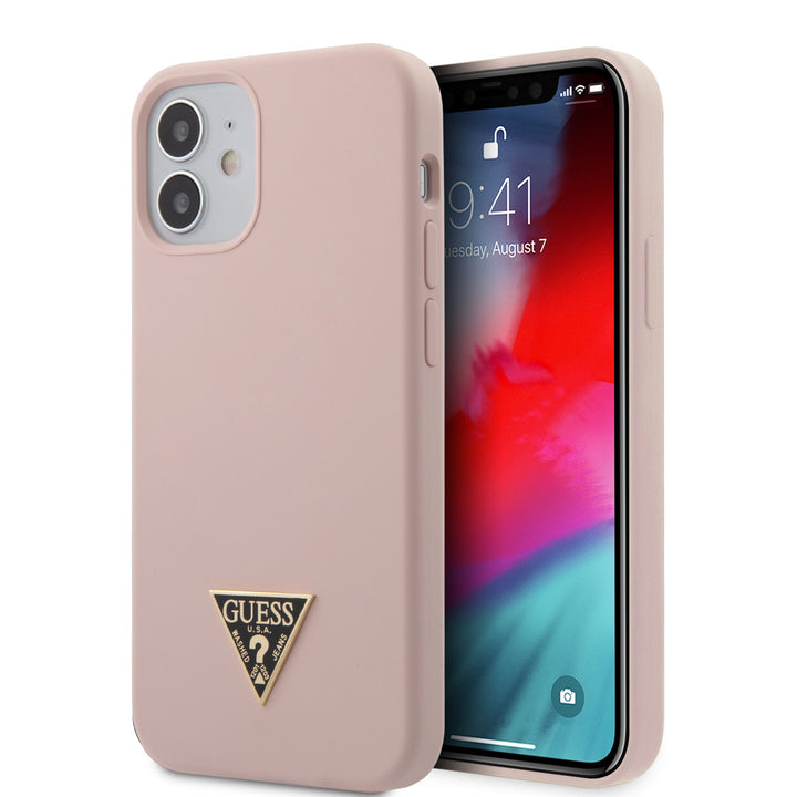 Guess Apple iPhone 12 Mini Roze Backcover hoesje - silicone-Hoesjes-Ilumina Benelux