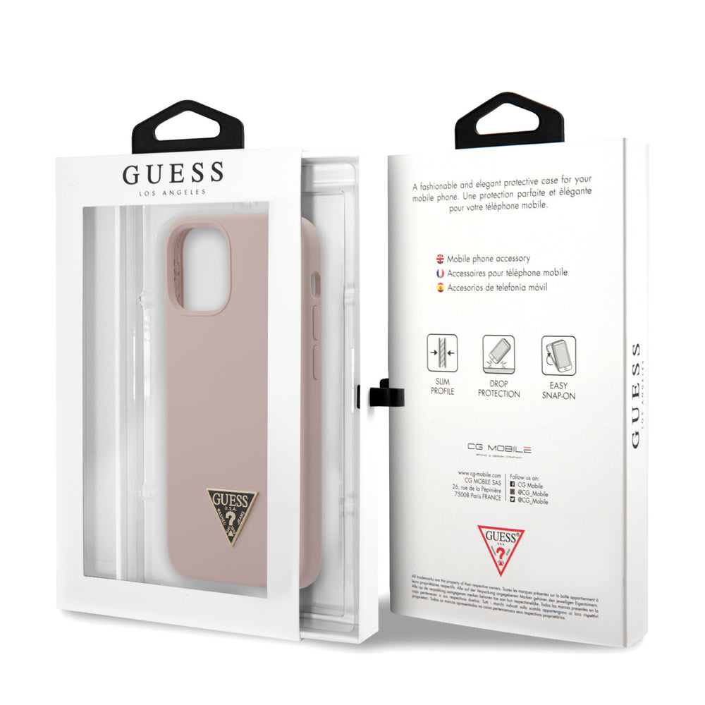 Guess Apple iPhone 12 Mini Roze Backcover hoesje - silicone-Hoesjes-Ilumina Benelux