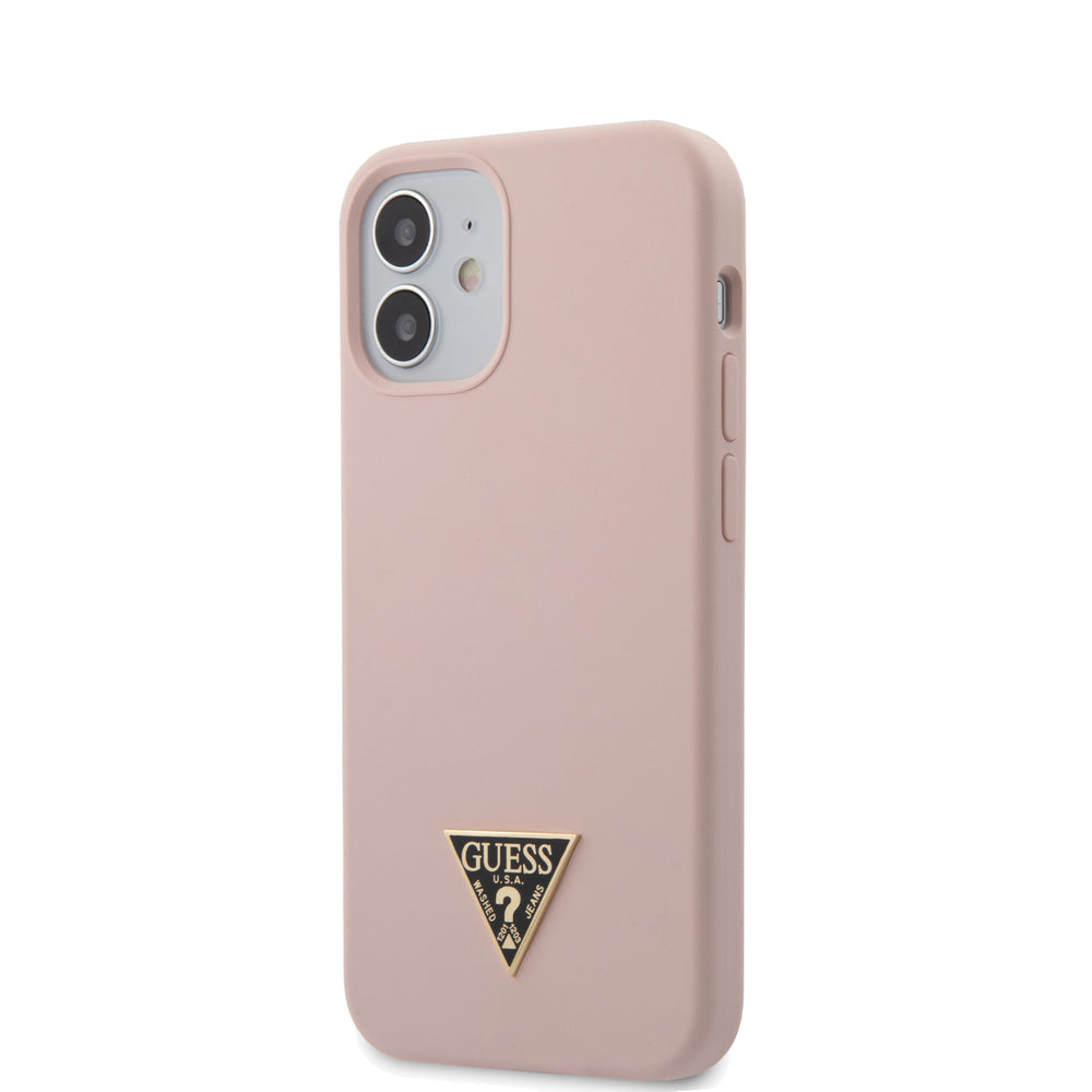 Guess Apple iPhone 12 Mini Roze Backcover hoesje - silicone-Hoesjes-Ilumina Benelux