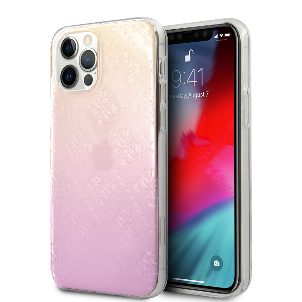 Guess Apple iPhone 12 Pro Max Backcover hoesje Roze - Gradient-Hoesjes-Ilumina Benelux