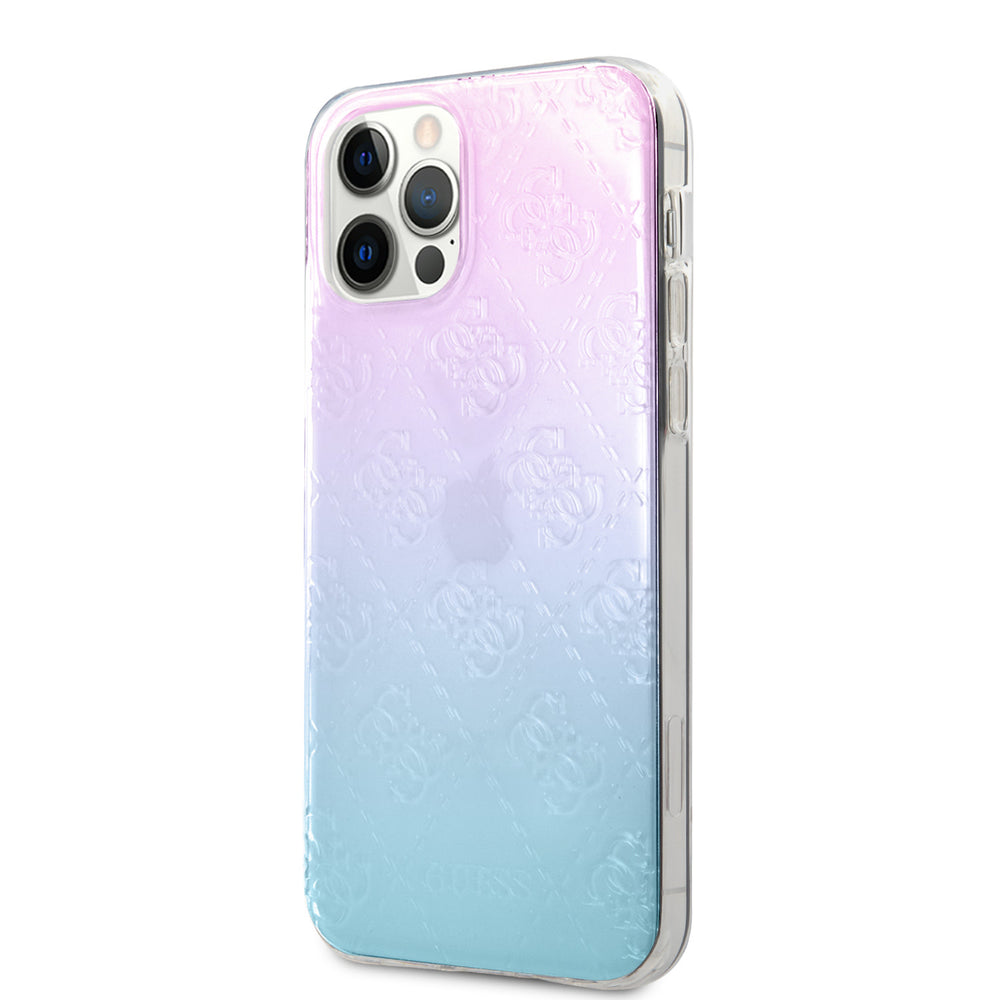 Guess Apple iPhone 12 Pro Max Blauw Backcover hoesje - Gradient-Hoesjes-Ilumina Benelux