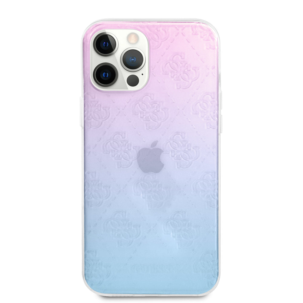 Guess Apple iPhone 12 Pro Max Blauw Backcover hoesje - Gradient-Hoesjes-Ilumina Benelux