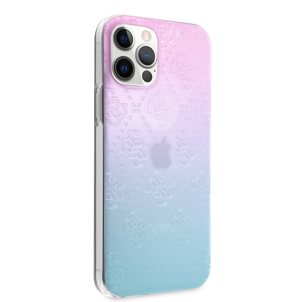 Guess Apple iPhone 12 Pro Max Blauw Backcover hoesje - Gradient-Hoesjes-Ilumina Benelux