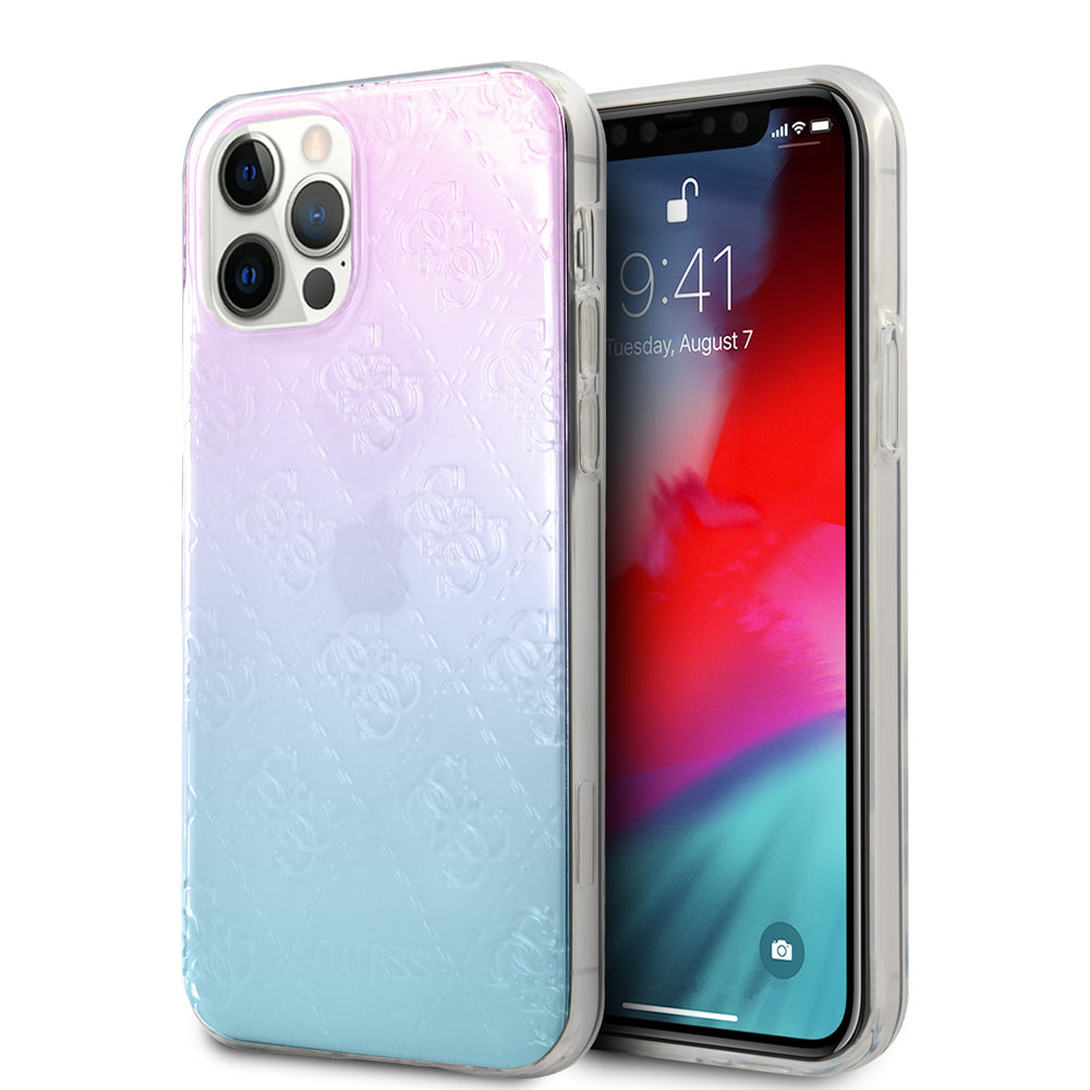 Guess Apple iPhone 12 Pro Max Blauw Backcover hoesje - Gradient-Hoesjes-Ilumina Benelux