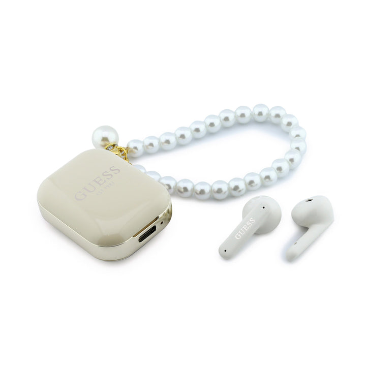 Guess Bluetooth Earbuds - TWS - Pearl Strap - Beige-In-ear koptelefoon-Ilumina Benelux