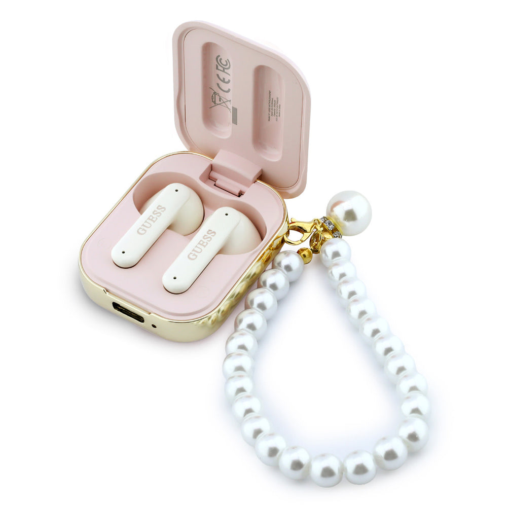 Guess Bluetooth Earbuds - TWS - Pearl Strap - Roze-In-ear koptelefoon-Ilumina Benelux