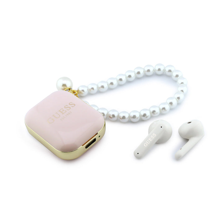 Guess Bluetooth Earbuds - TWS - Pearl Strap - Roze-In-ear koptelefoon-Ilumina Benelux