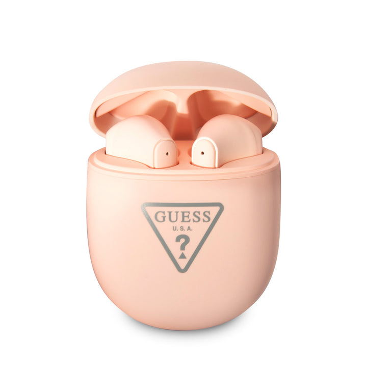 Guess Bluetooth Earbuds - TWS - Triangle Logo - Roze-In-ear koptelefoon-Ilumina Benelux