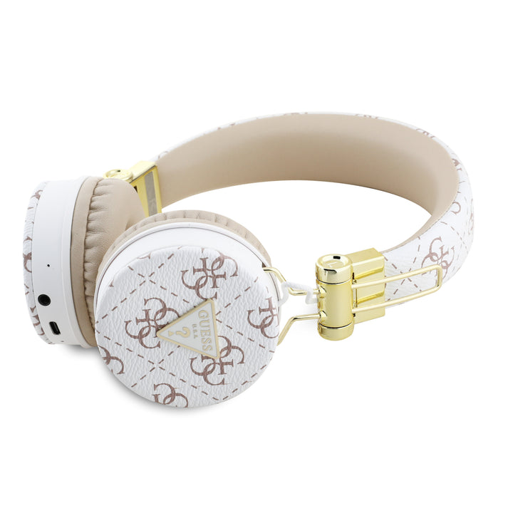 Guess Bluetooth Headphones - 4G Triangle - Round Shape - Wit-Headphones-Ilumina Benelux