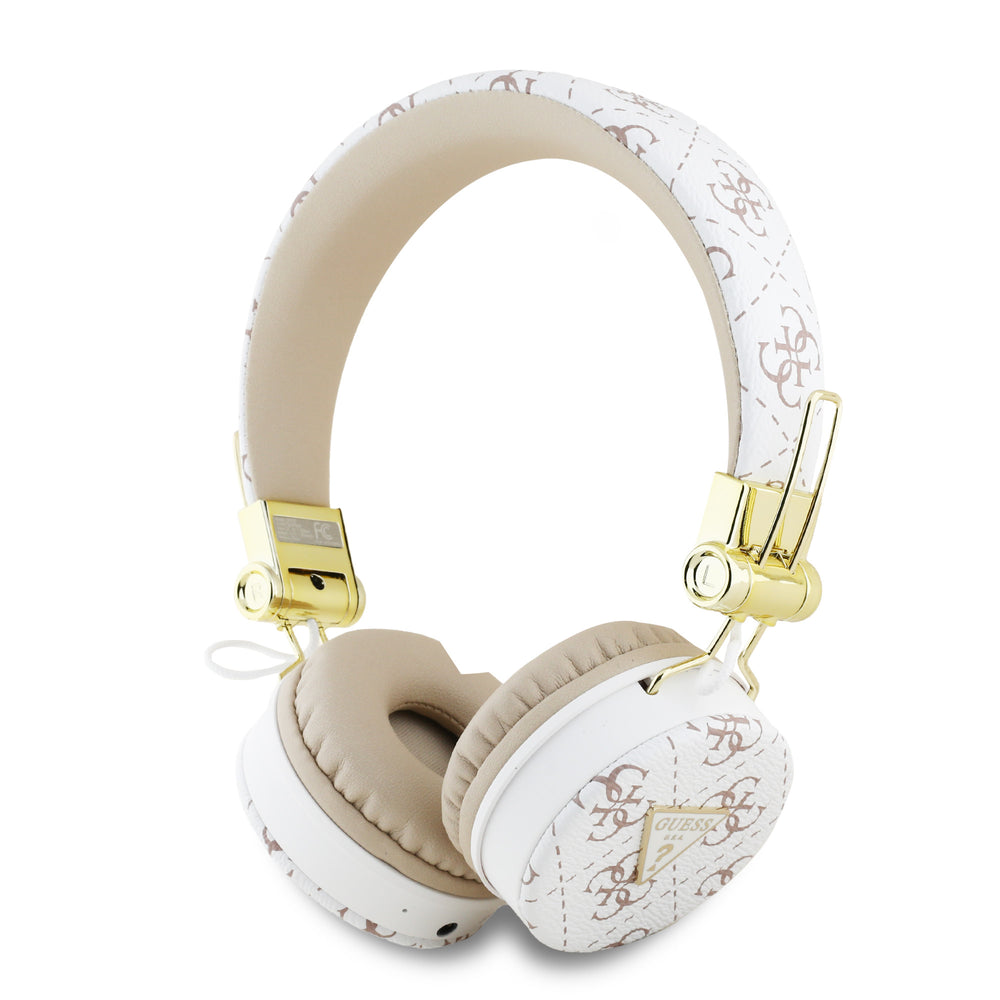 Guess Bluetooth Headphones - 4G Triangle - Round Shape - Wit-Headphones-Ilumina Benelux