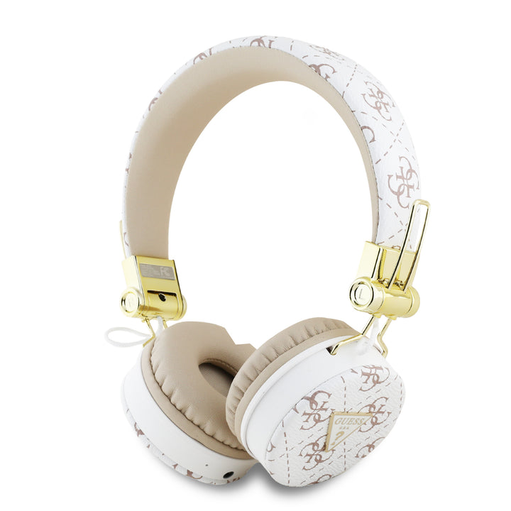 Guess Bluetooth Headphones - 4G Triangle - Round Shape - Wit-Headphones-Ilumina Benelux
