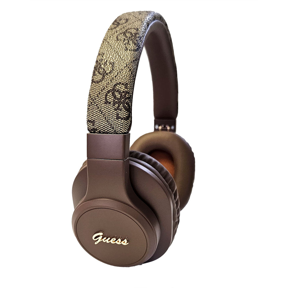 Guess Bluetooth Headphones - 4G tone on tone script logo - Bruin-Headphones-Ilumina Benelux