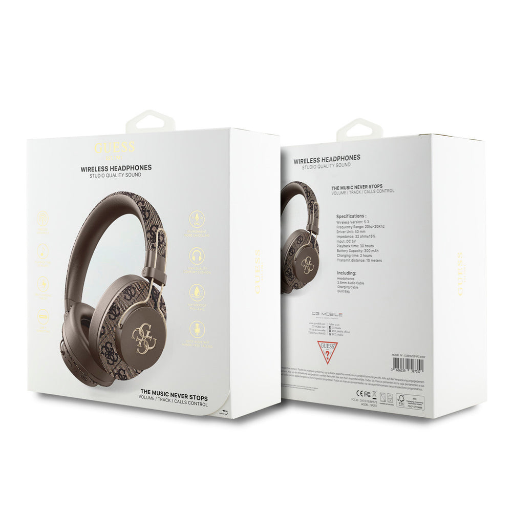 Guess Bluetooth Headphones - ENC - 4G Big Metal Logo - Bruin-Headphones-Ilumina Benelux