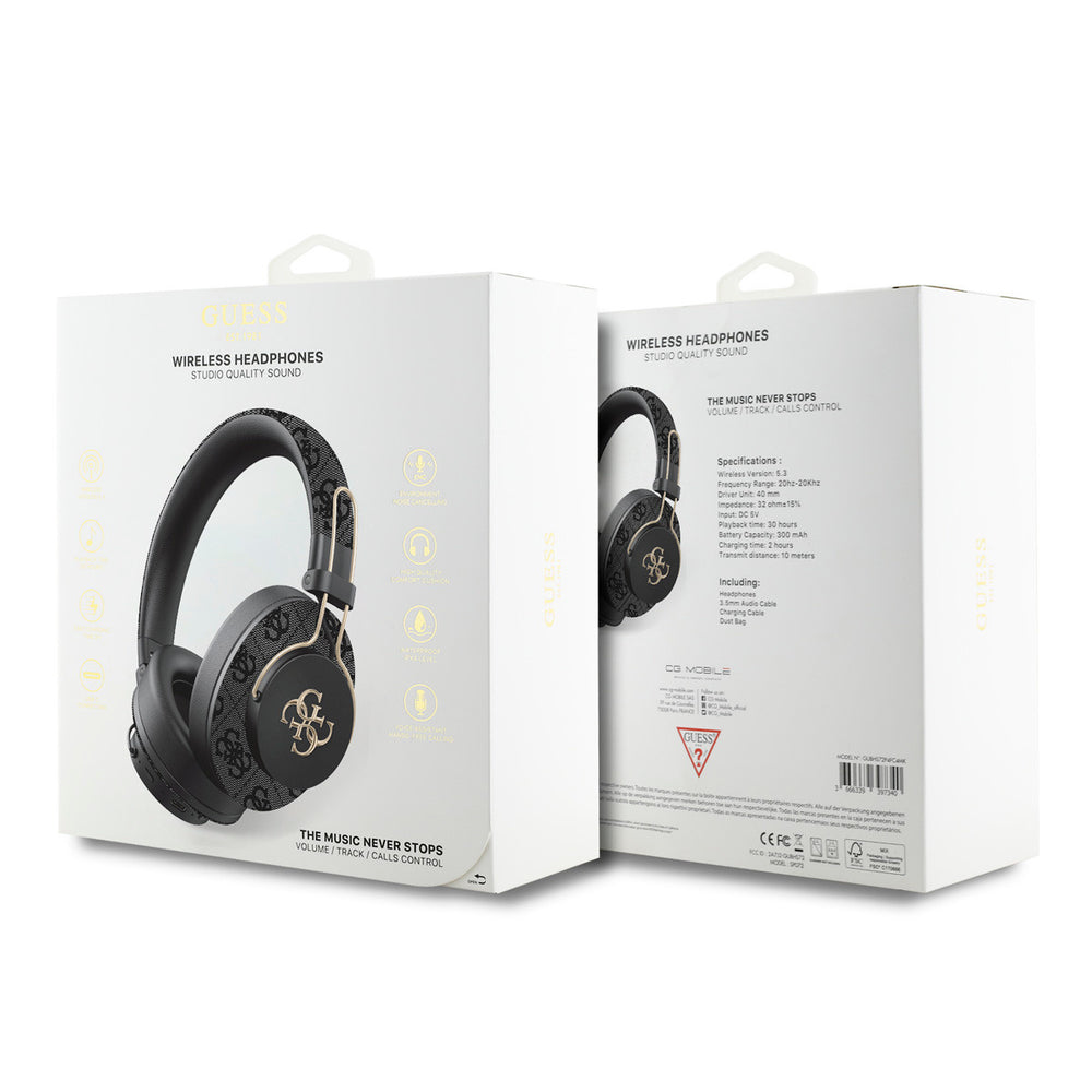 Guess Bluetooth Headphones - ENC - 4G Big Metal Logo - Zwart-Headphones-Ilumina Benelux