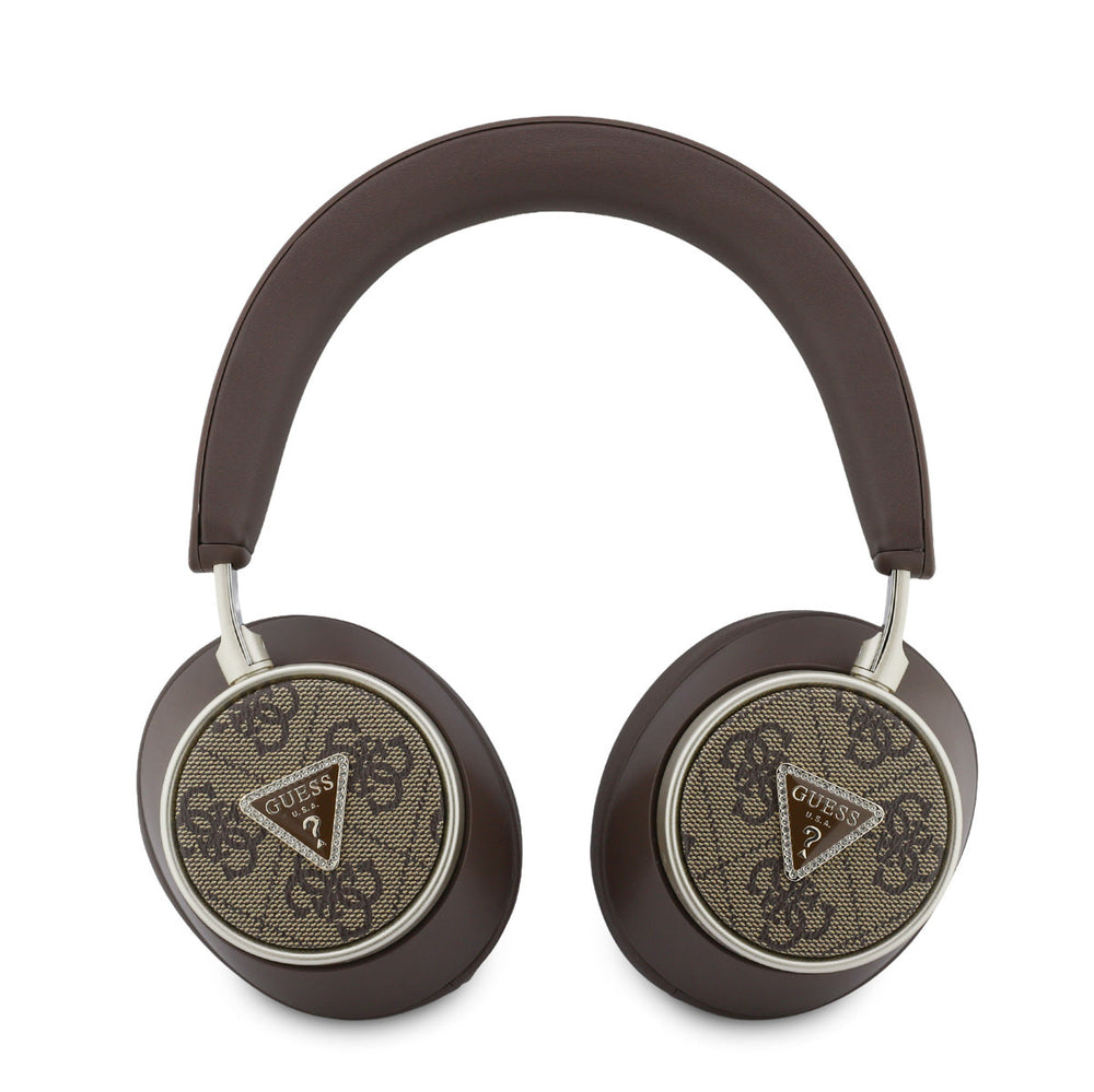 Guess Bluetooth Headphones - ENC - PU Leather With Case - 4G Triangle Logo - Bruin-Headphones-Ilumina Benelux