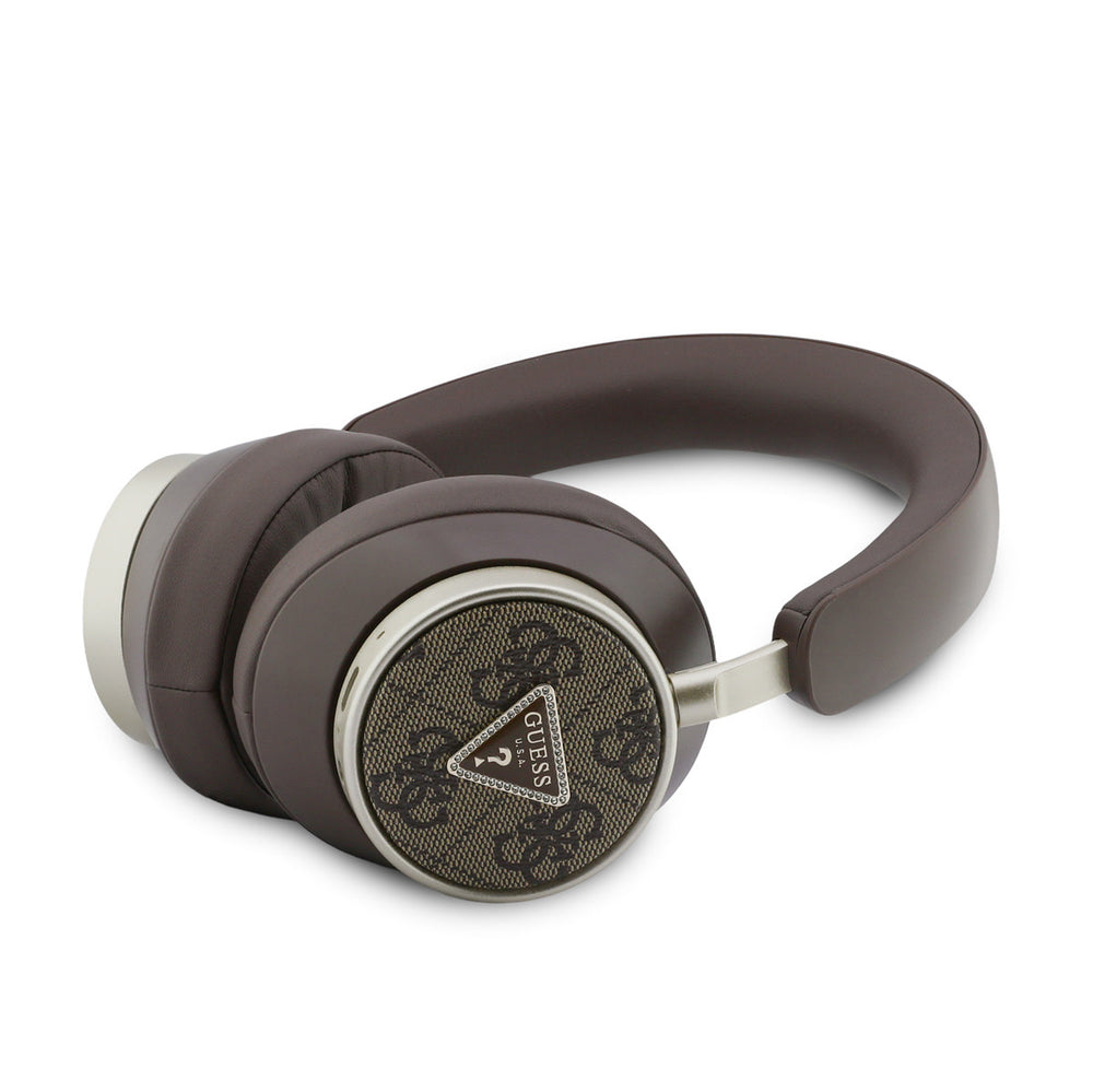Guess Bluetooth Headphones - ENC - PU Leather With Case - 4G Triangle Logo - Bruin-Headphones-Ilumina Benelux
