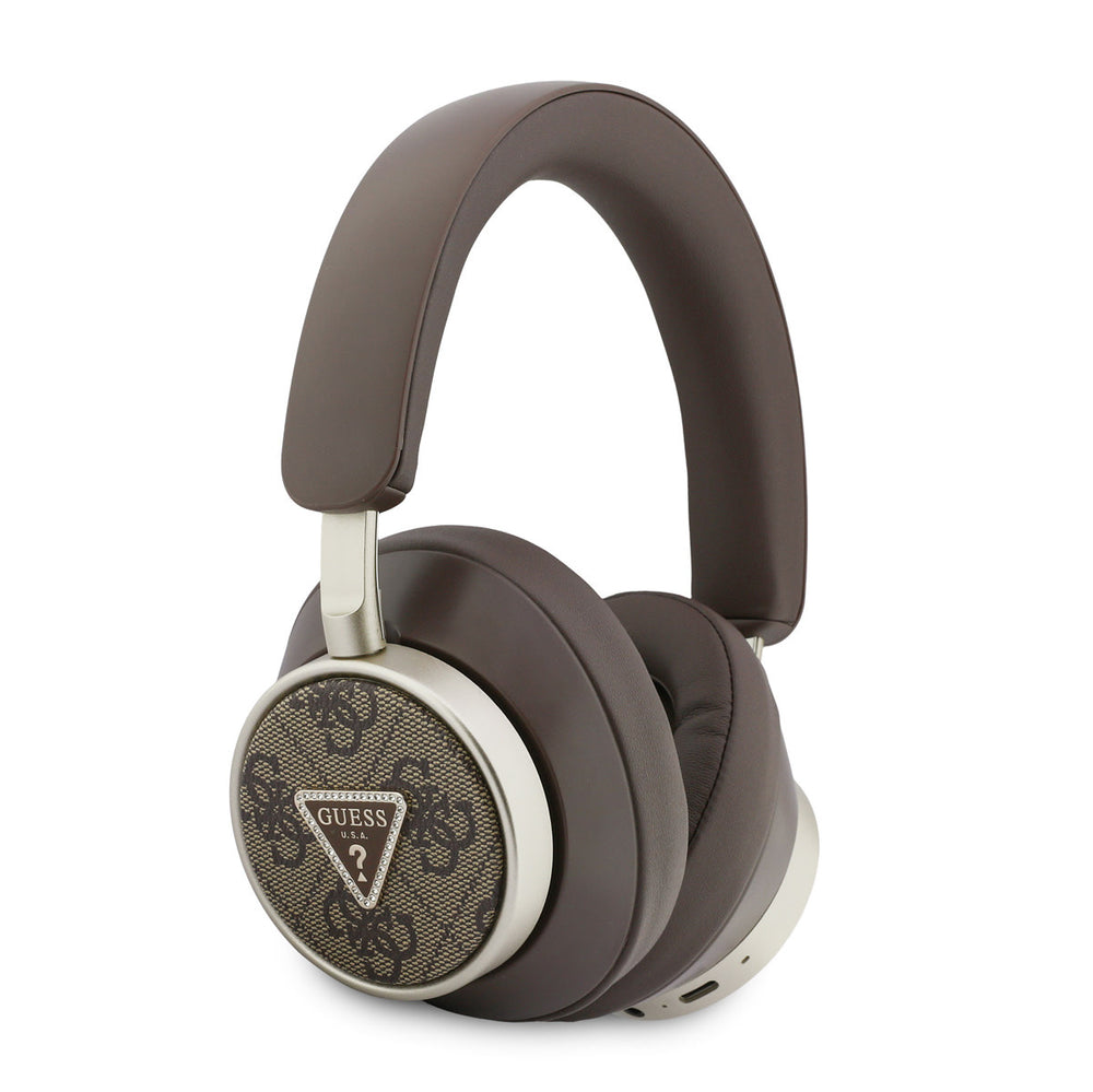 Guess Bluetooth Headphones - ENC - PU Leather With Case - 4G Triangle Logo - Bruin-Headphones-Ilumina Benelux