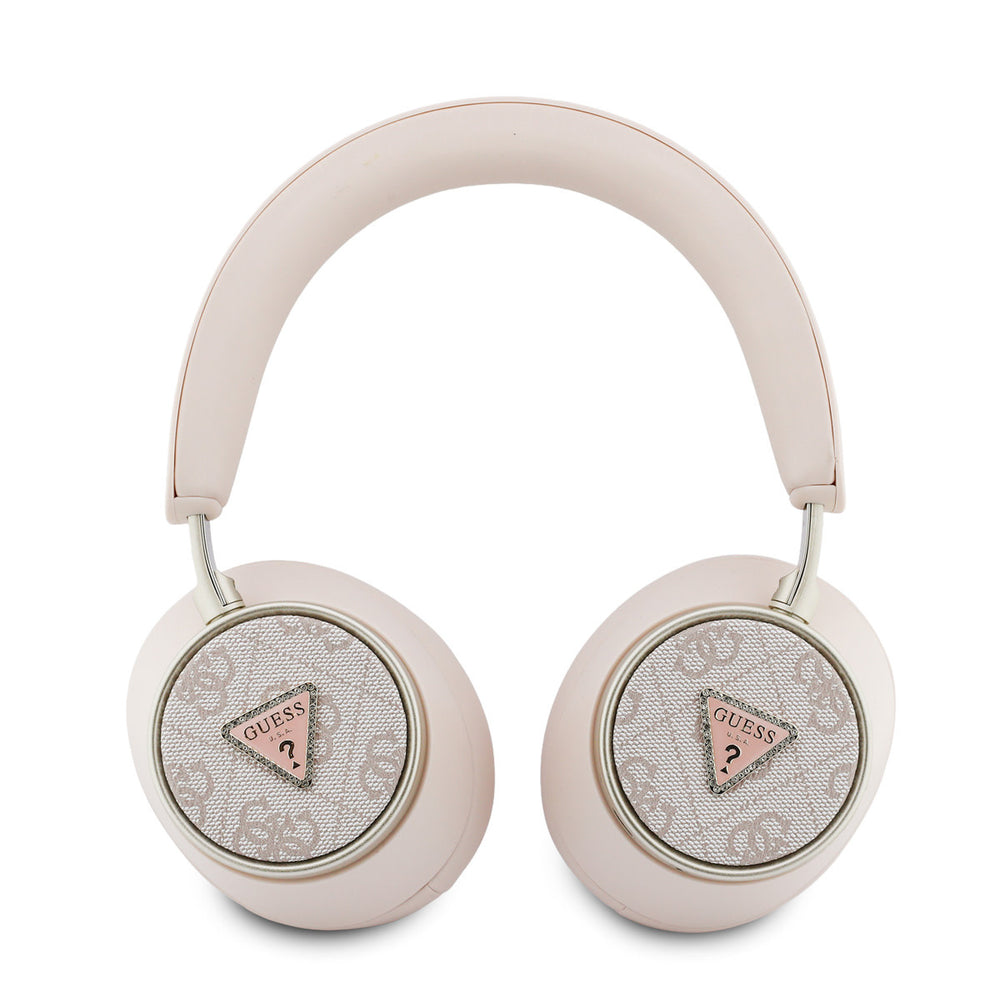 Guess Bluetooth Headphones - ENC - PU Leather With Case - 4G Triangle Logo - Roze-Headphones-Ilumina Benelux