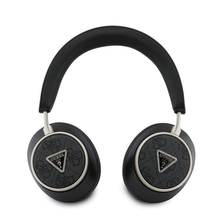 Guess Bluetooth Headphones - ENC - PU Leather With Case - 4G Triangle Logo - Zwart-Headphones-Ilumina Benelux