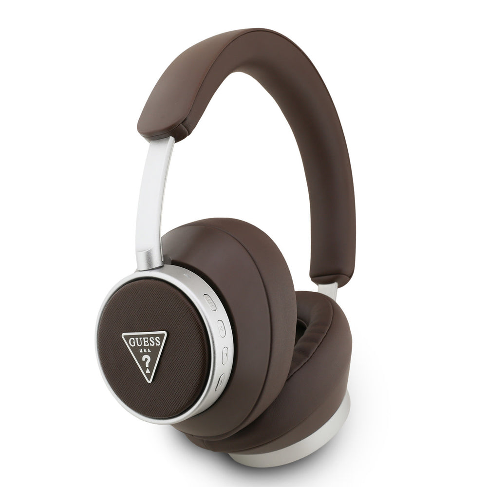 Guess Bluetooth Headphones - ENC - PU Saffiano - Triangle Logo - Bruin-Headphones-Ilumina Benelux