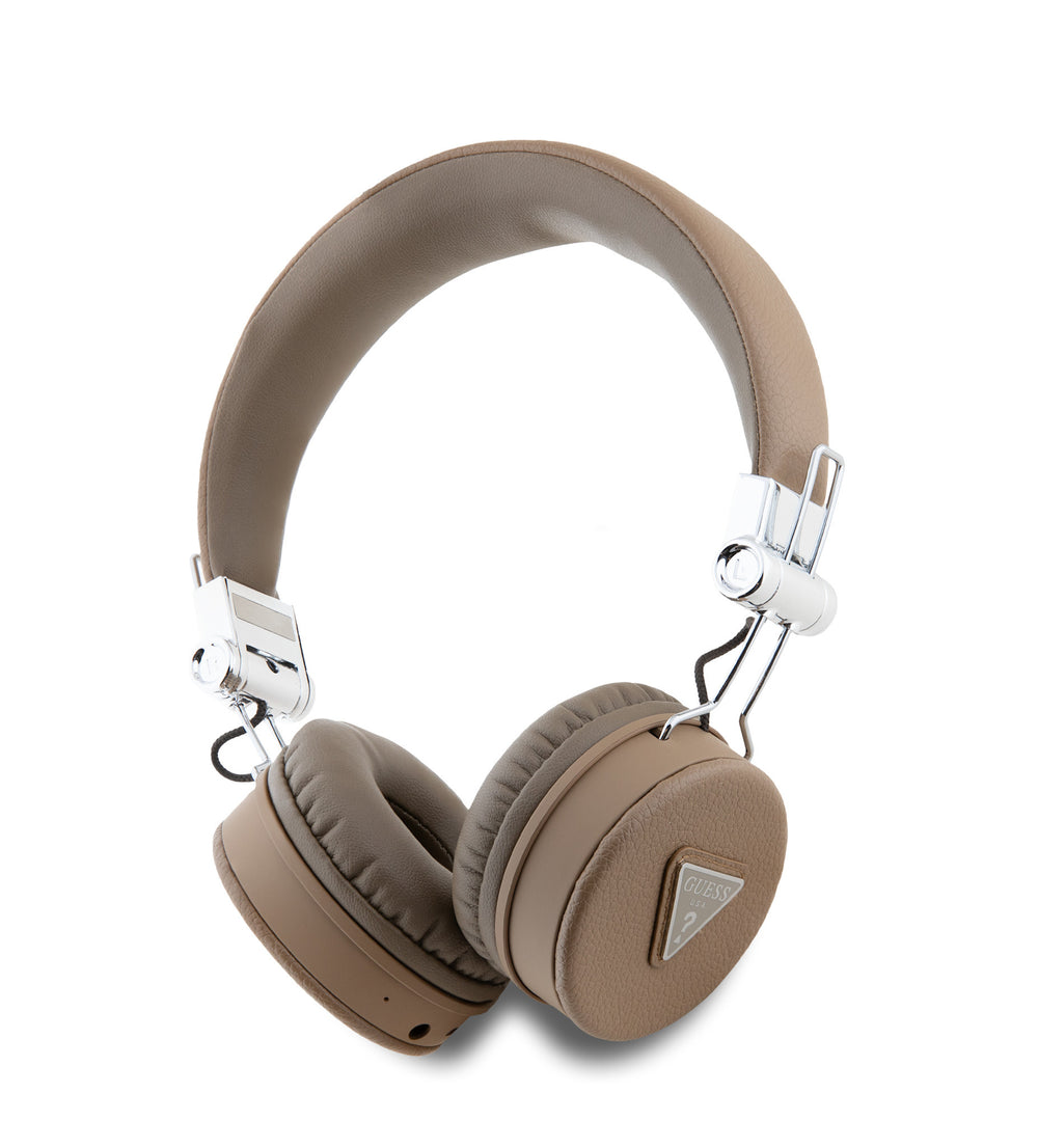 Guess Bluetooth Headphones - Grained Classic Round Shape - Bruin-Headphones-Ilumina Benelux