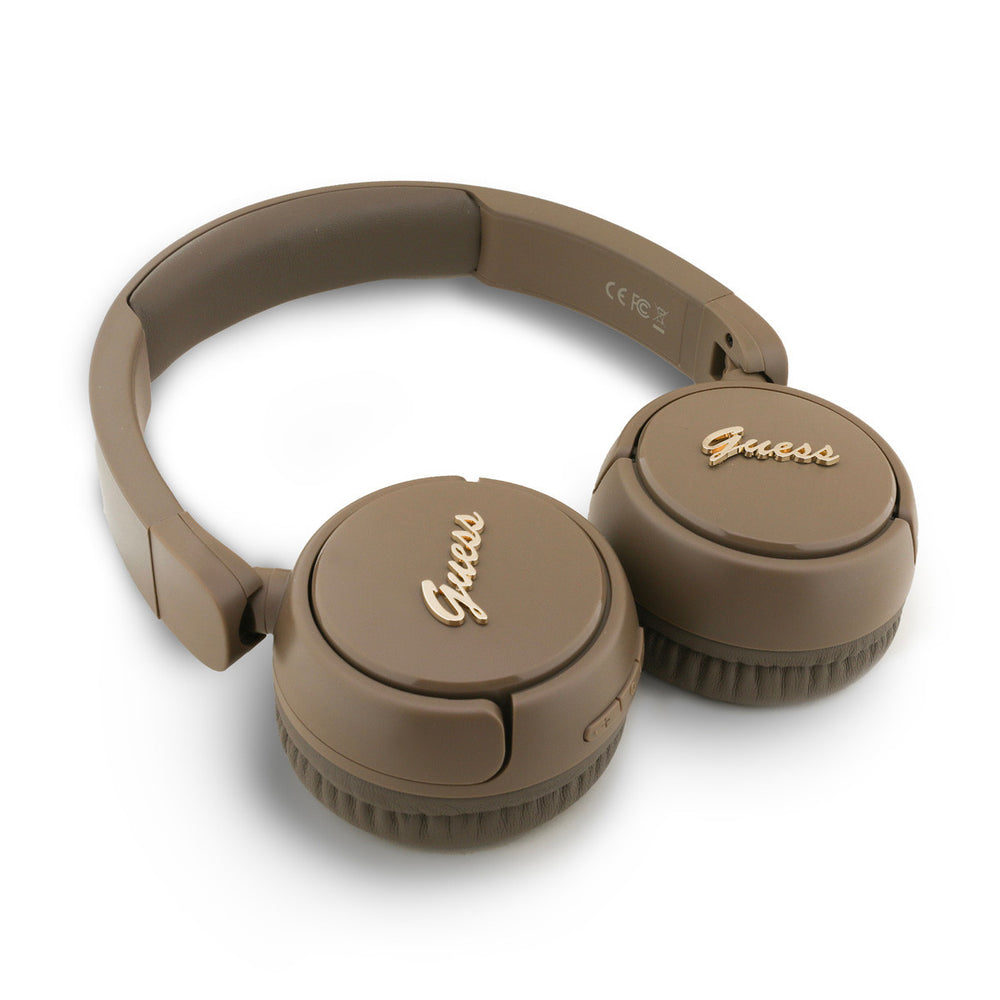 Guess Bluetooth Headphones - Metal Logo Script - Bruin-Headphones-Ilumina Benelux