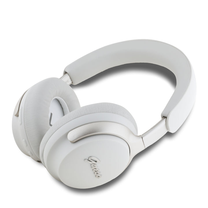 Guess Bluetooth Headphones - Metal Script - Beige-Headphones-Ilumina Benelux